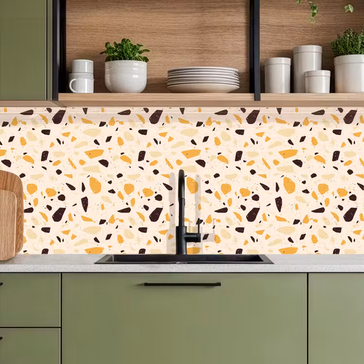 Schienale cucina - Terrazzo - Motivo - Giallo - — 8