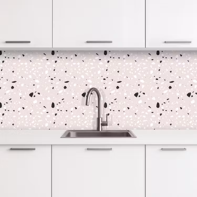 Schienale cucina - Terrazzo - Motivo - Morbido - Nero - Bianco — 4