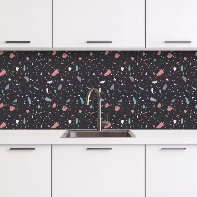 Schienale cucina - Terrazzo - Motivo - Nero - Morbido — 4