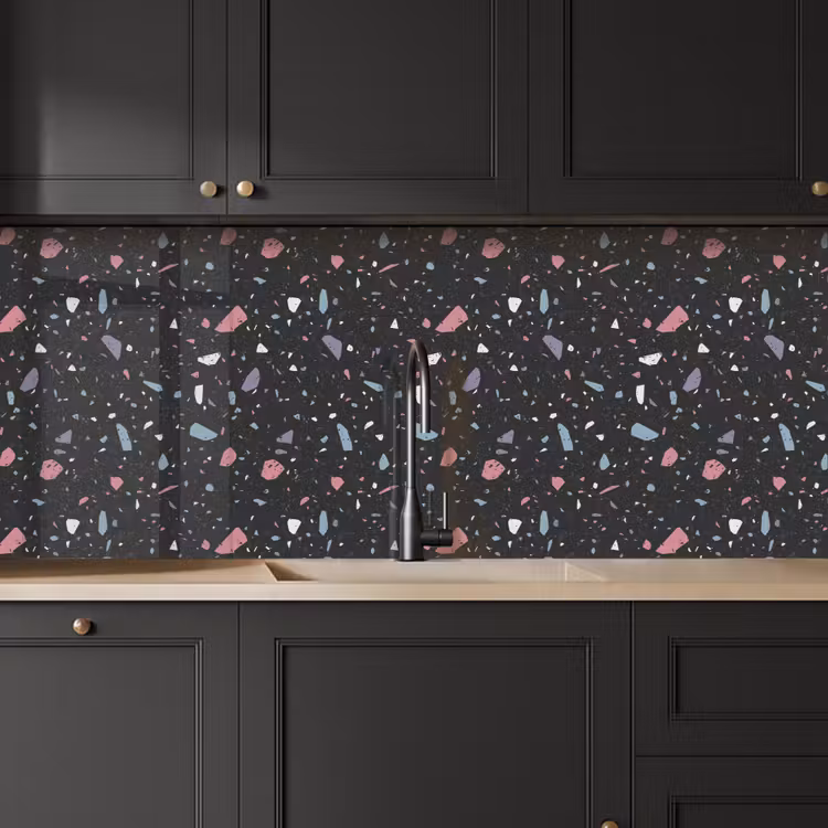 Schienale cucina - Terrazzo - Motivo - Nero - Morbido — 6