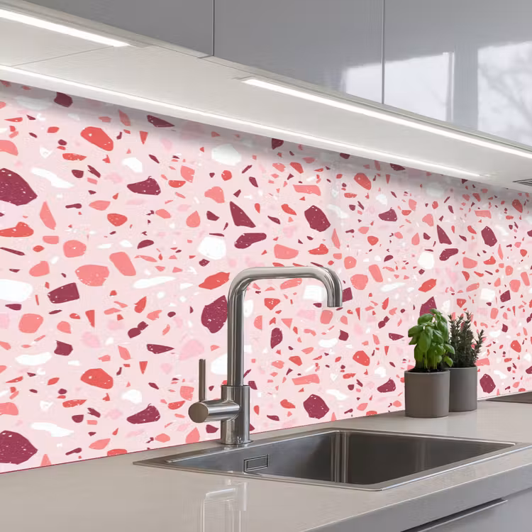 Schienale cucina - Terrazzo - Motivo - Rosa — 2