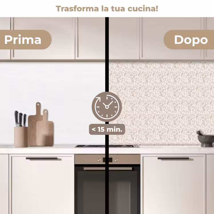 Schienale cucina - Fiori - Motivo - Taupe — 3
