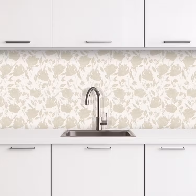 Schienale cucina - Motivo floreale - Silhouette - Bianco — 4