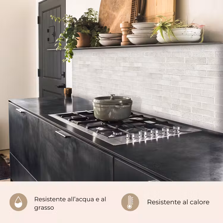 Schienale cucina - Parete - Bianco - Mattoni — 5