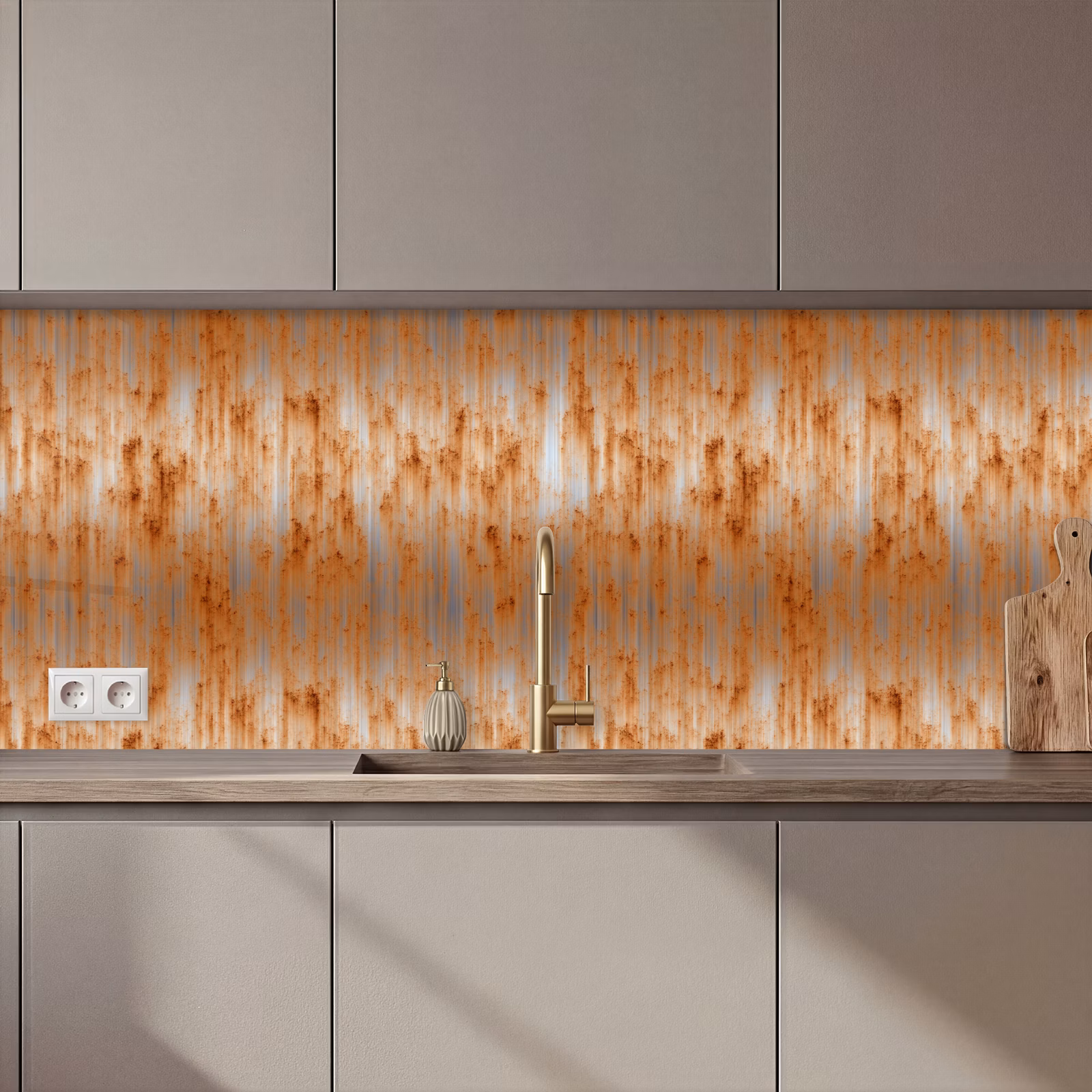 Schienale cucina - Metallo - Grigio - Arancione - Ruggine — 1