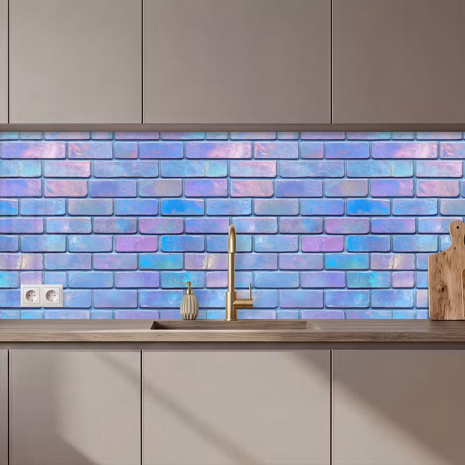 Schienale cucina - Viola - Blu - Muro — 1