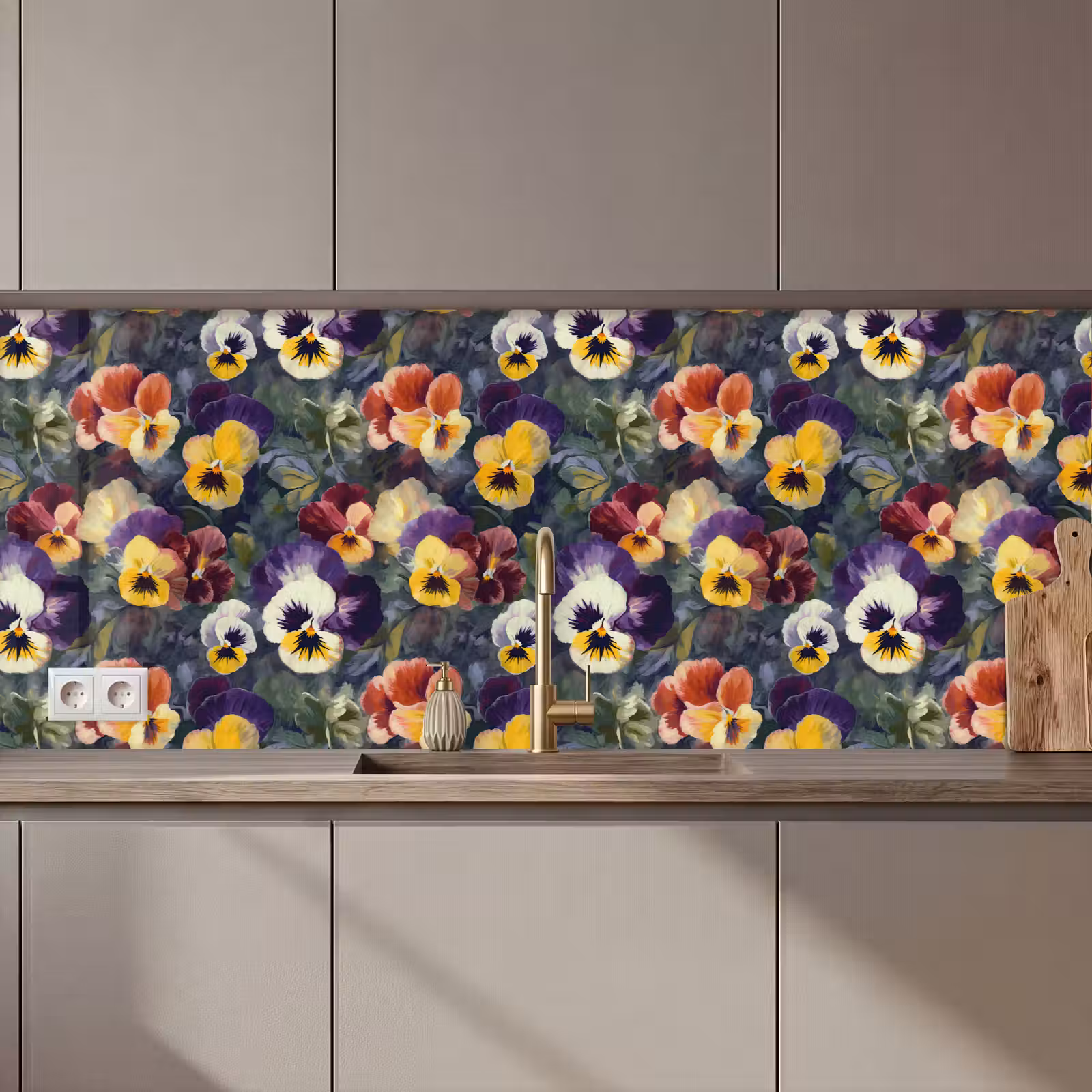 Schienale cucina - Violette - Viola - Giallo - Verde — 1