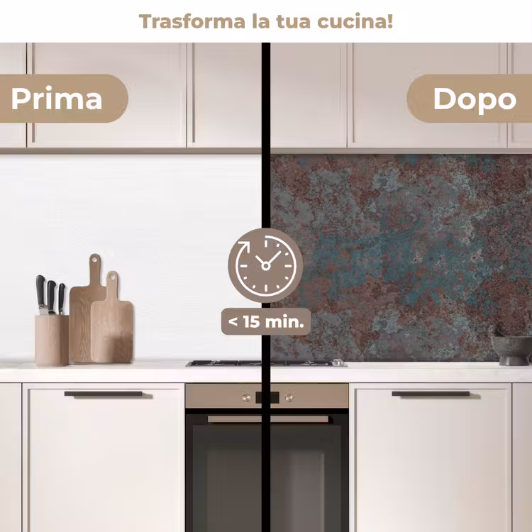 Schienale cucina - Blu - Grigio - Ruggine - Motivo — 3