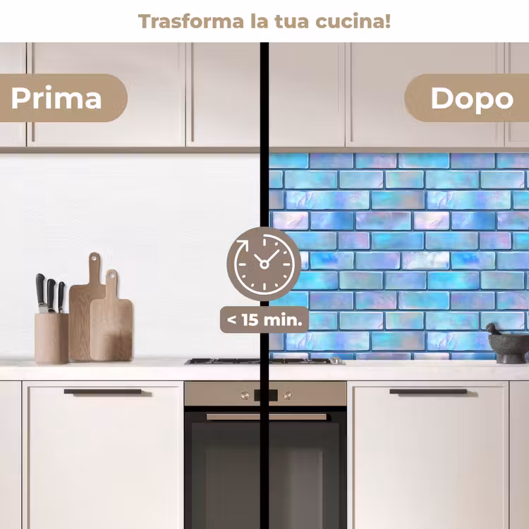 Schienale cucina - Blu - Lucido - Parete — 3