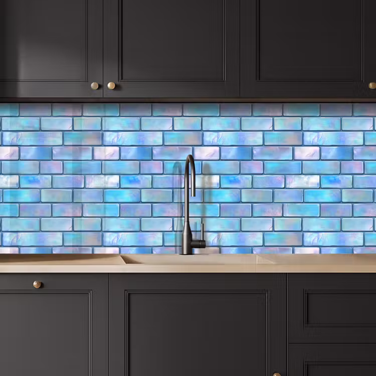 Schienale cucina - Blu - Lucido - Parete — 6