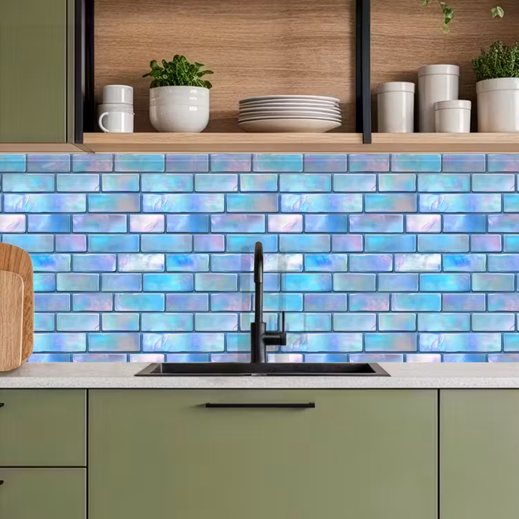 Schienale cucina - Blu - Lucido - Parete — 8