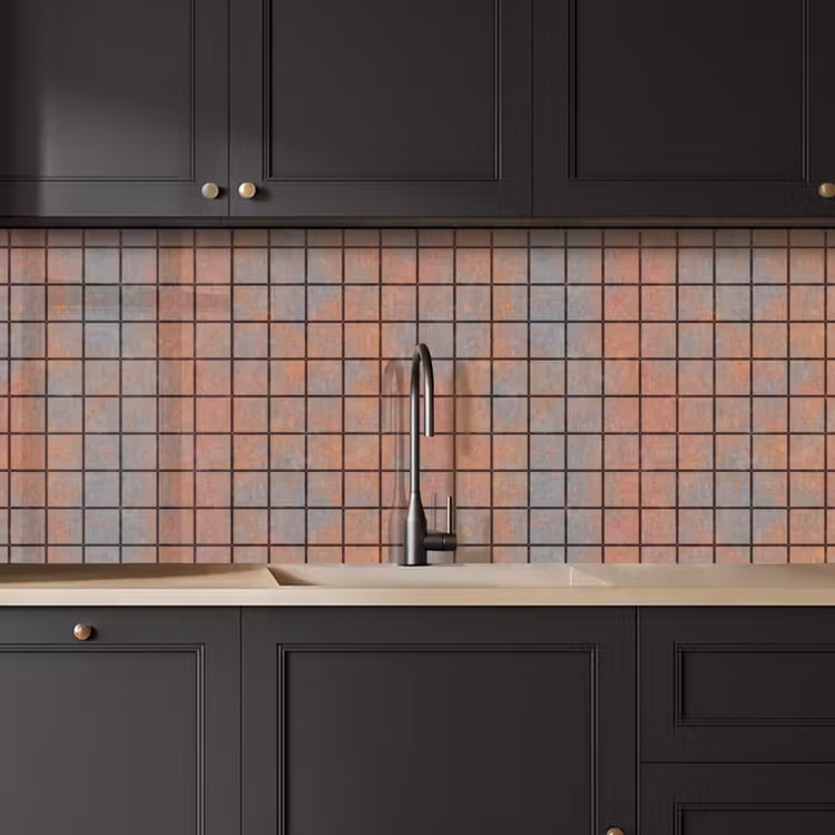 Schienale cucina - Blu - Marrone - Macchie - Quadrato — 6