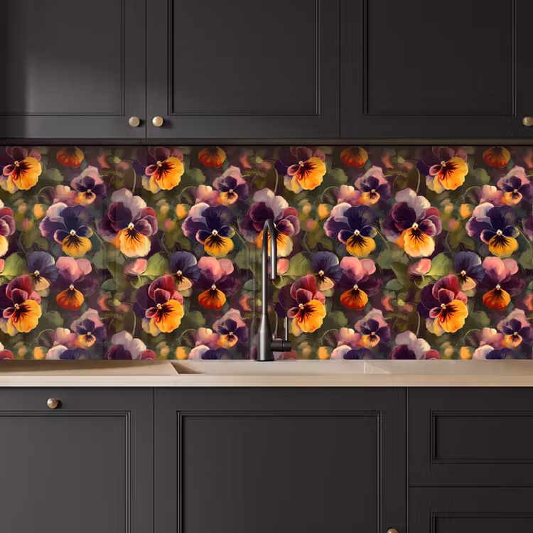 Schienale cucina - Caldo - Motivo - Pennello - Violette — 6