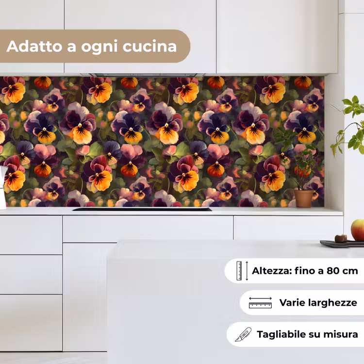 Schienale cucina - Caldo - Motivo - Pennello - Violette — 7
