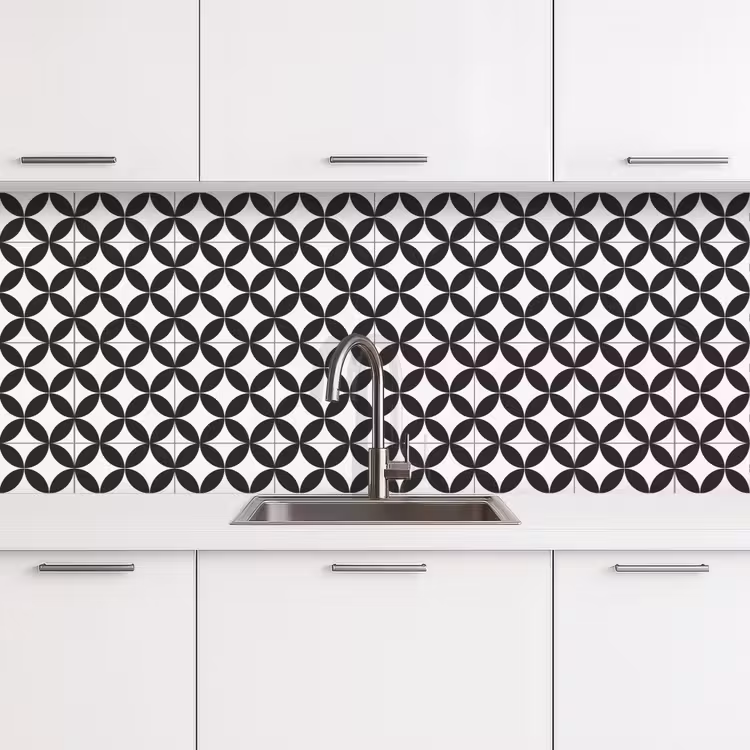 Schienale cucina - Cerchio - Motivo - Nero - Bianco — 4