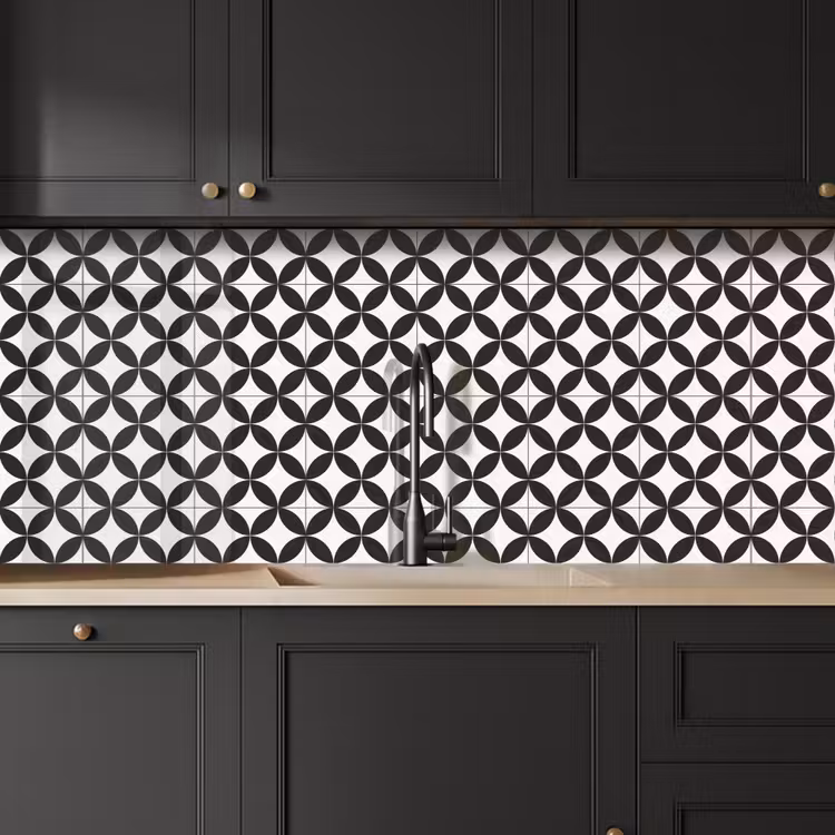 Schienale cucina - Cerchio - Motivo - Nero - Bianco — 6