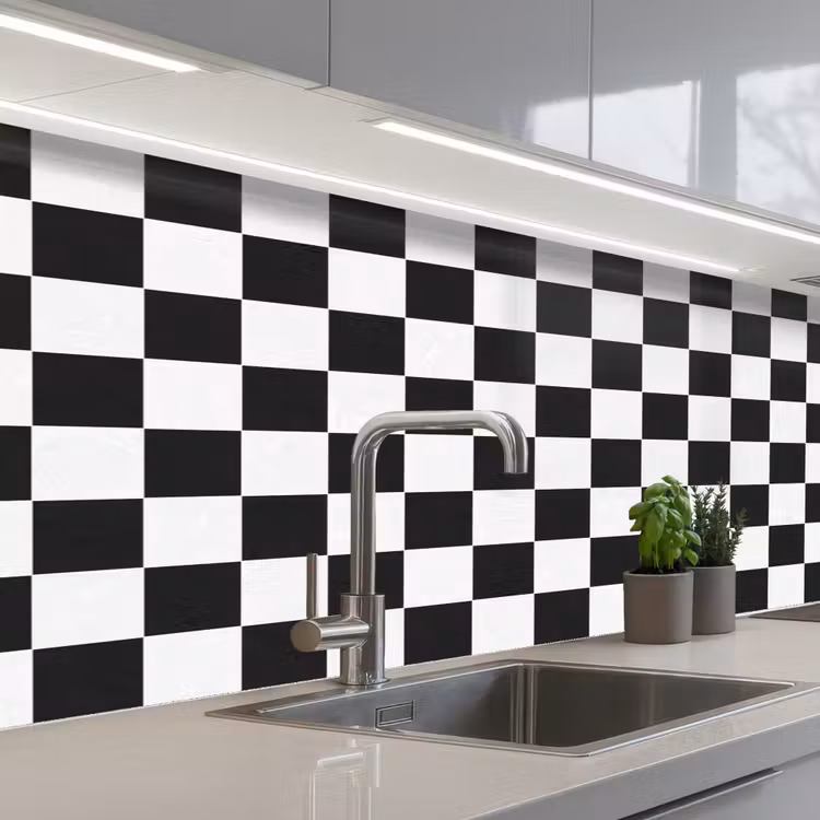 Schienale cucina - Classico - Modello - Nero - Bianco — 2