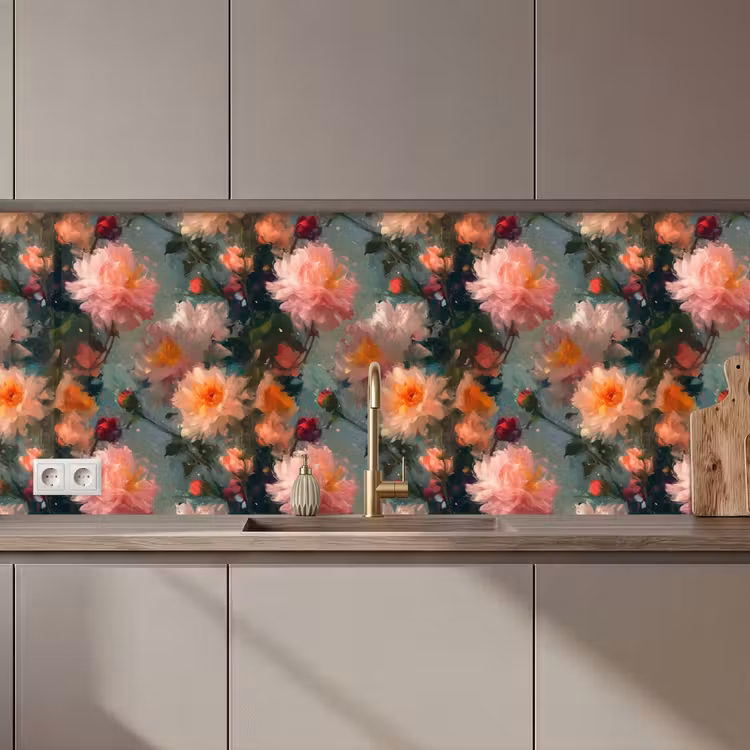 Schienale cucina - Dalia - Fiori - Motivo — 1