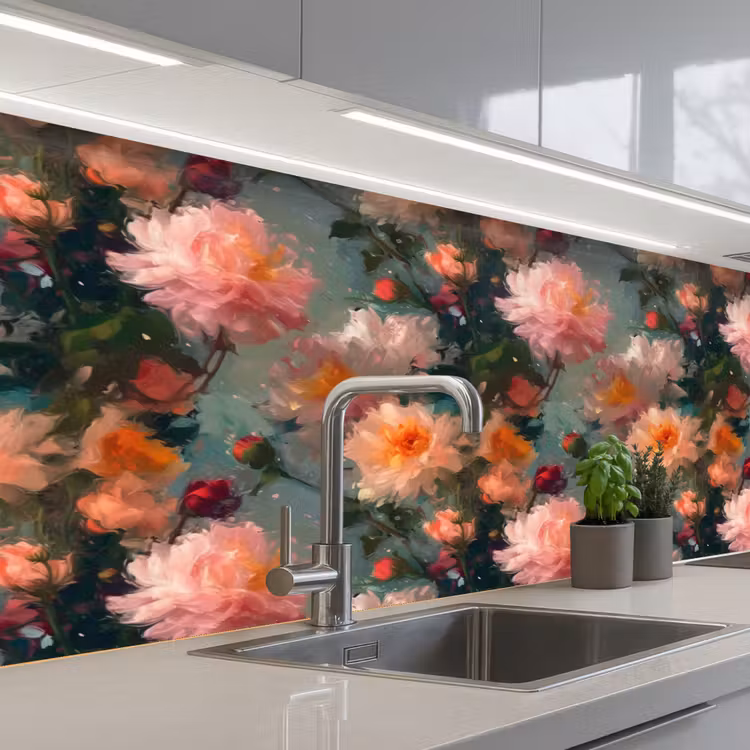 Schienale cucina - Dalia - Fiori - Motivo — 2
