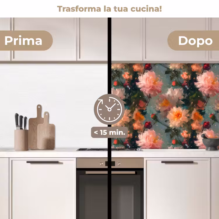 Schienale cucina - Dalia - Fiori - Motivo — 3