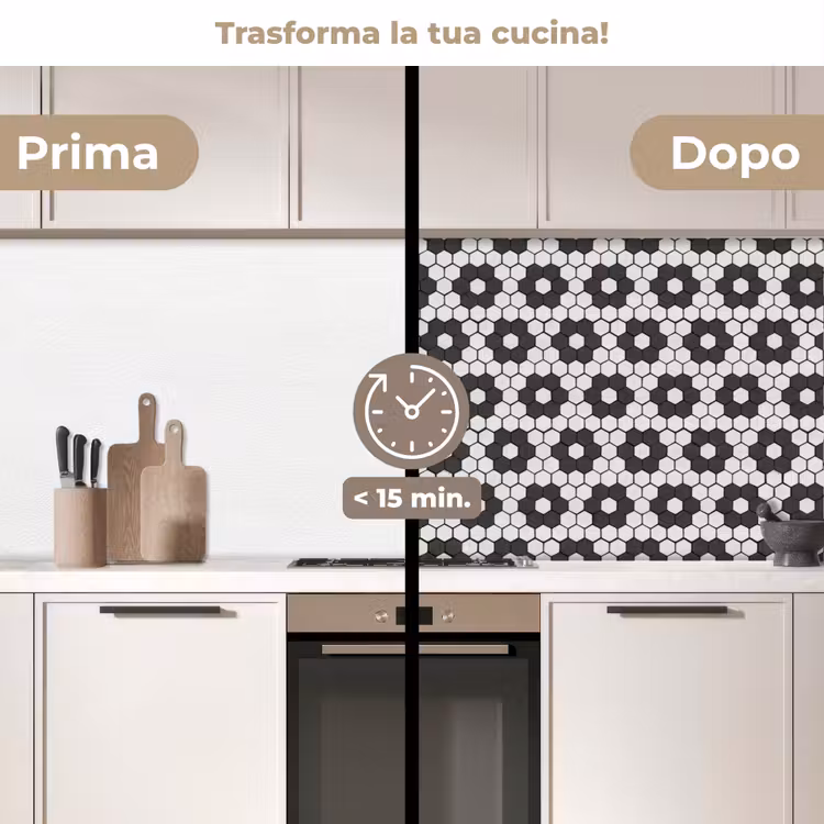 Schienale cucina - Fiore - Forma - Motivo - Nero — 3