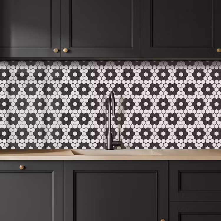 Schienale cucina - Fiore - Forma - Motivo - Nero — 6