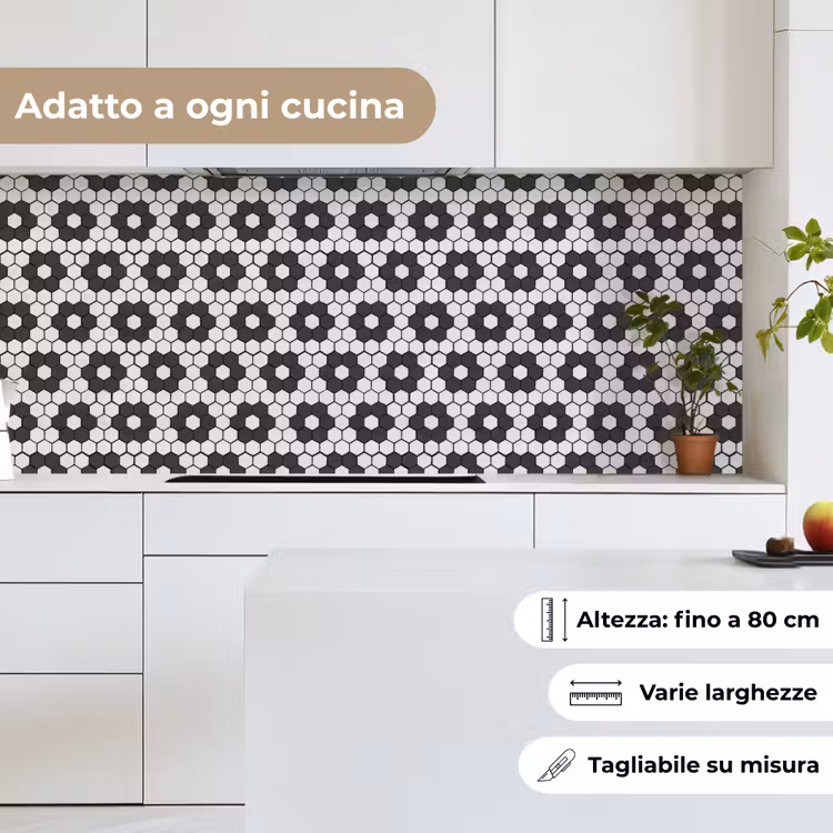Schienale cucina - Fiore - Forma - Motivo - Nero — 7