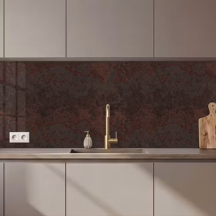 Schienale cucina - Metallo - Ruggine - Scuro - Marrone — 1