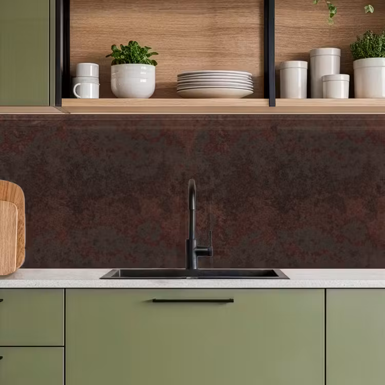 Schienale cucina - Metallo - Ruggine - Scuro - Marrone — 8