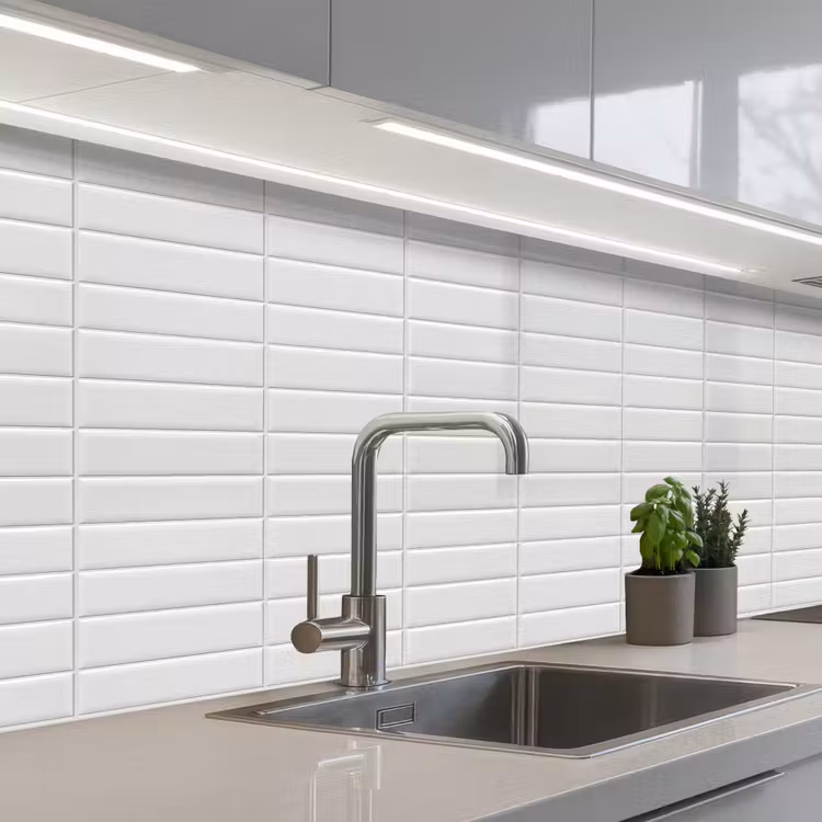 Schienale cucina - Metro - Piastrelle - Bianco — 2