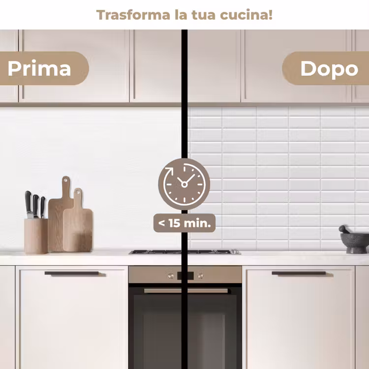 Schienale cucina - Metro - Piastrelle - Bianco — 3