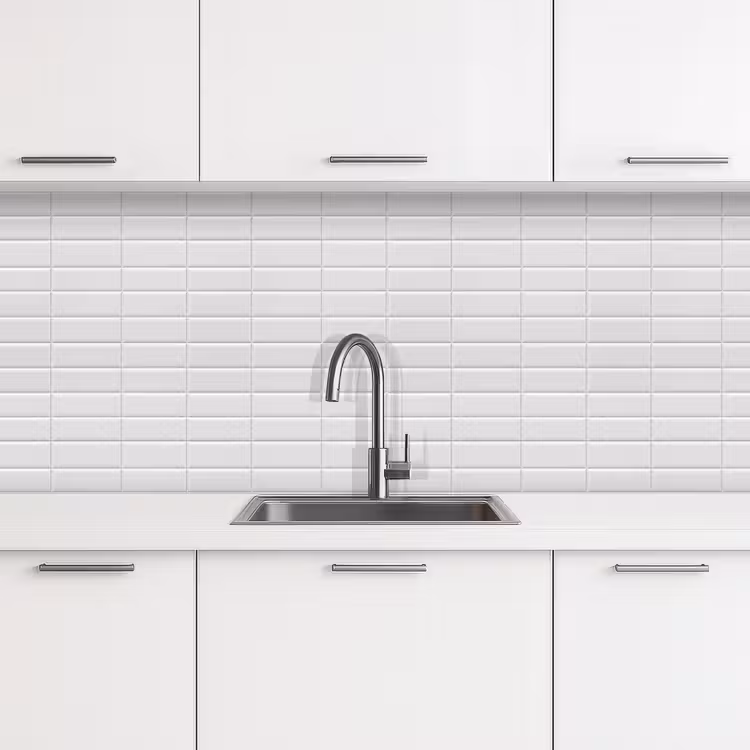 Schienale cucina - Metro - Piastrelle - Bianco — 4