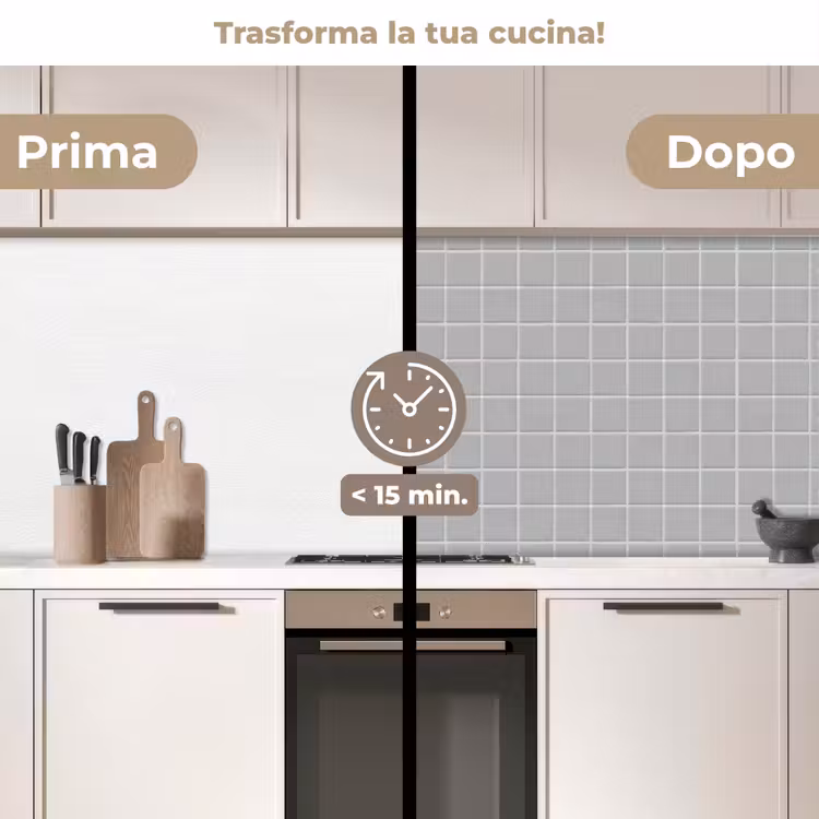 Schienale cucina - Mosaico - Piastrelle - Grigio — 3
