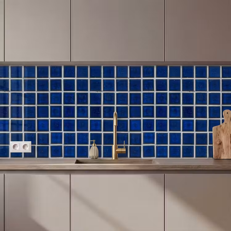 Schienale cucina - Mosaico - Piastrelle - Lucido - Blu — 1