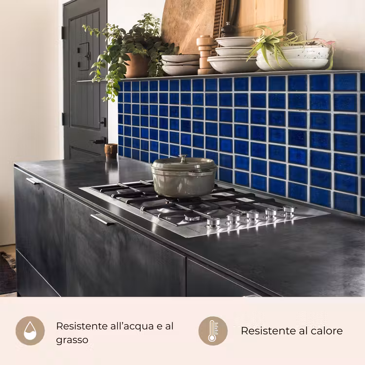 Schienale cucina - Mosaico - Piastrelle - Lucido - Blu — 5