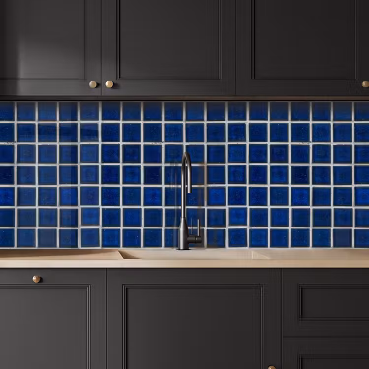 Schienale cucina - Mosaico - Piastrelle - Lucido - Blu — 6