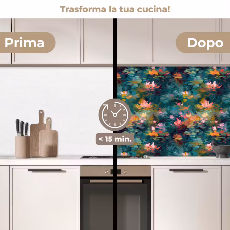 Schienale cucina - Ninfee - Stagno - Acqua — 3