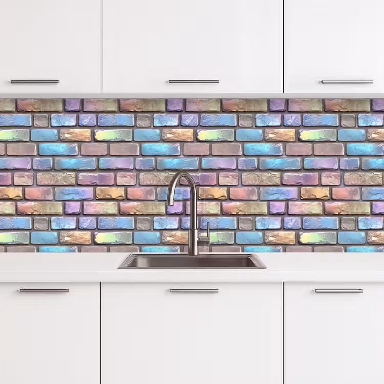 Schienale cucina - Pietre - Arcobaleno - Metallizzato — 4