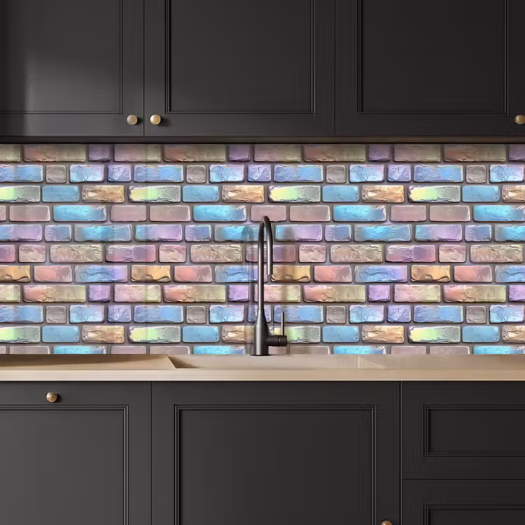 Schienale cucina - Pietre - Arcobaleno - Metallizzato — 6