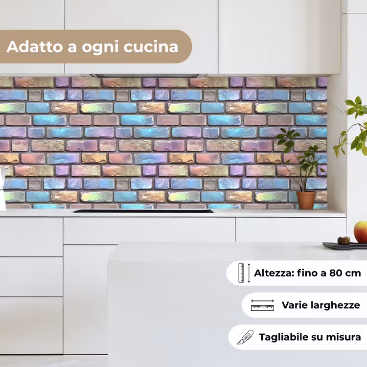 Schienale cucina - Pietre - Arcobaleno - Metallizzato — 7