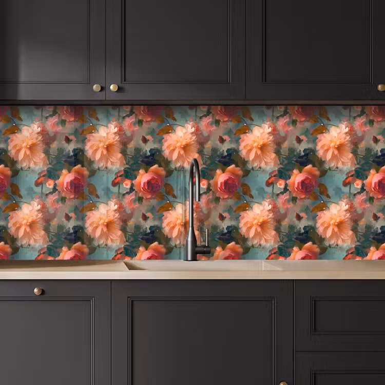 Schienale cucina - Rosa - Motivo - Fiori — 6