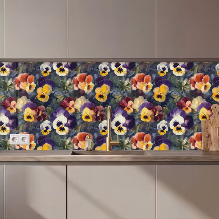 Schienale cucina - Violette - Viola - Giallo - Verde — 1
