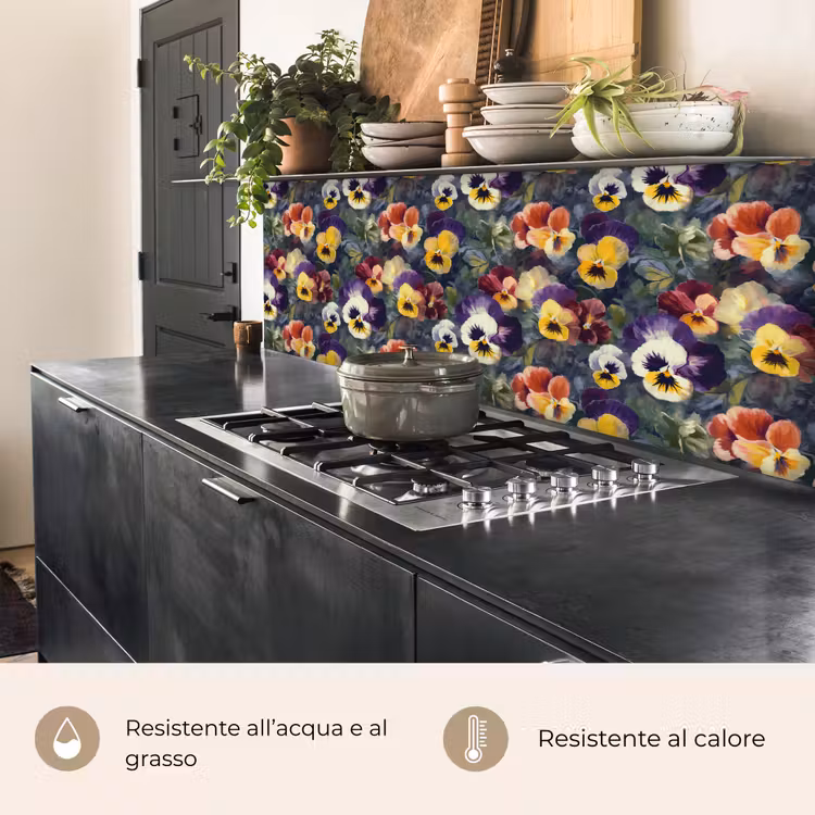 Schienale cucina - Violette - Viola - Giallo - Verde — 5