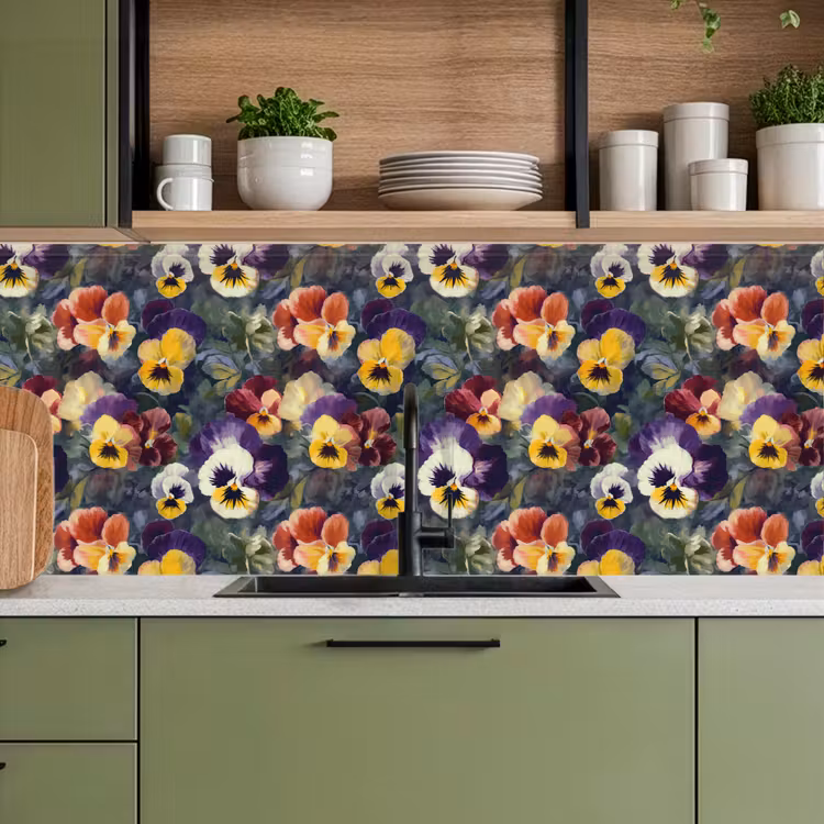 Schienale cucina - Violette - Viola - Giallo - Verde — 8
