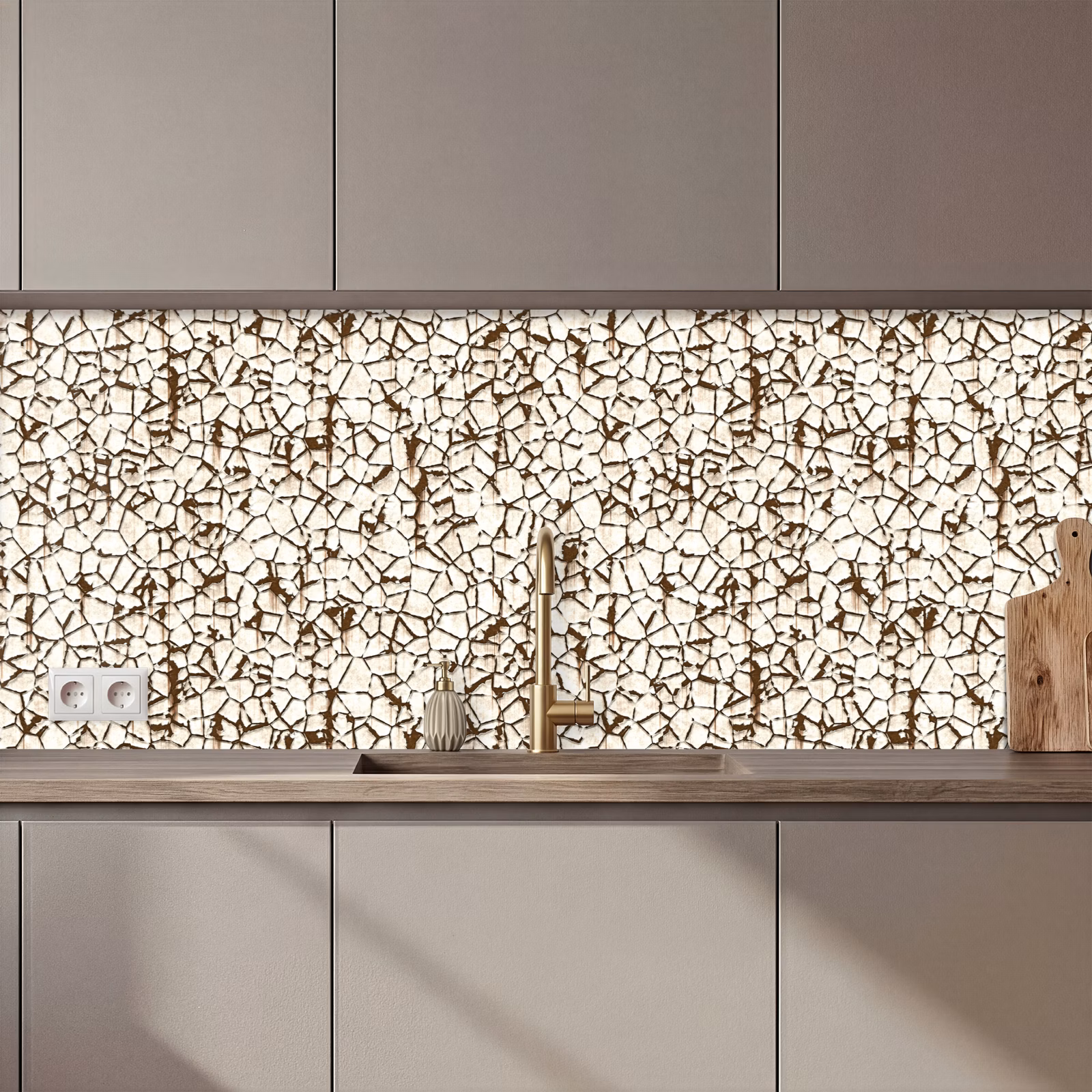 Schienale cucina - Beige - Motivo - Ruggine - Vernice — 1