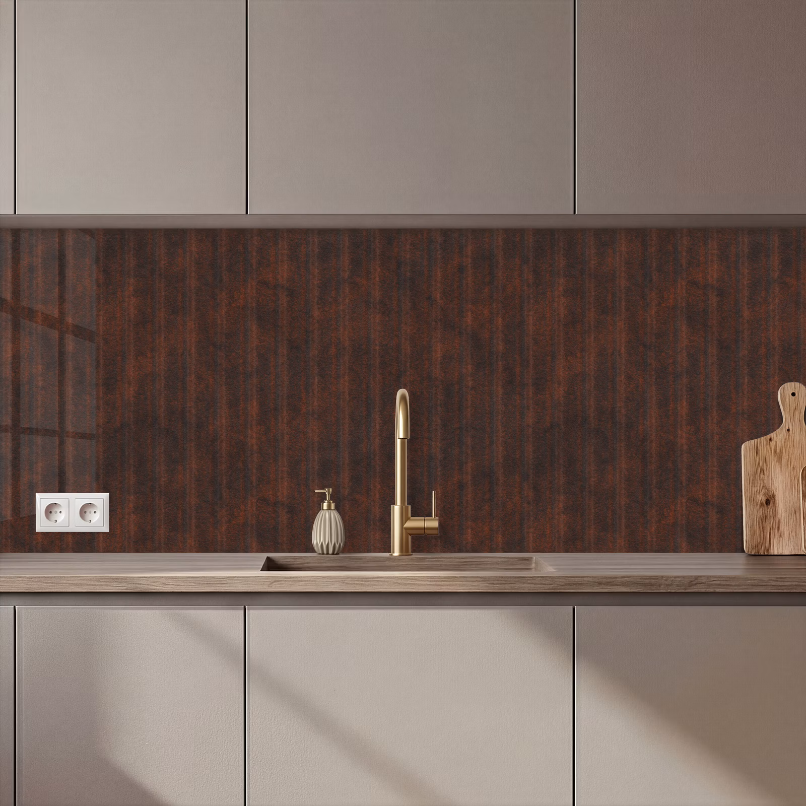 Schienale cucina - Ruggine - Linee - Motivo — 1