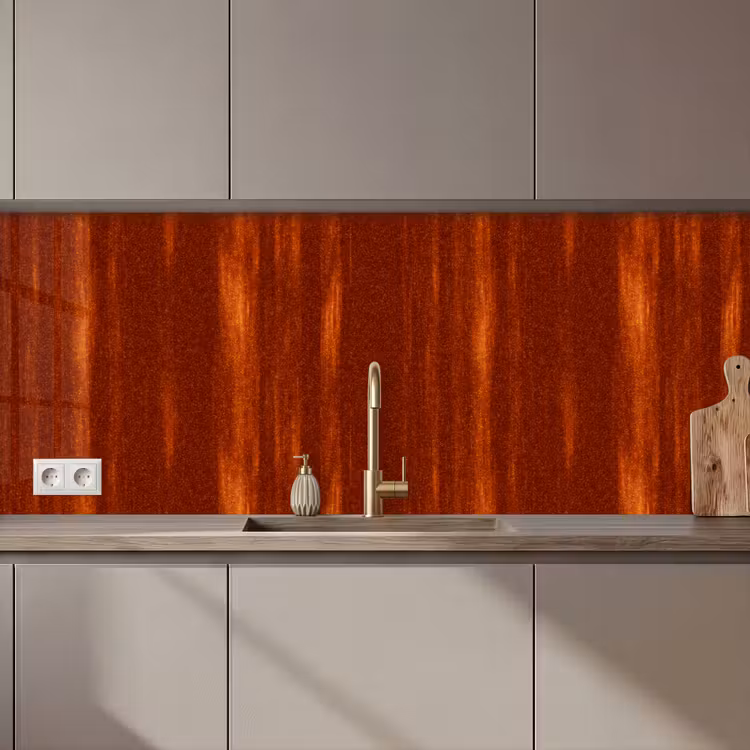 Schienale cucina - Arancione - Rosso - Ruggine - Metallo — 1