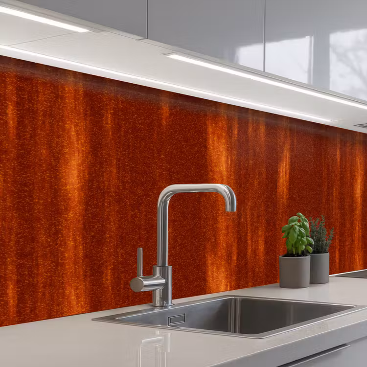 Schienale cucina - Arancione - Rosso - Ruggine - Metallo — 2