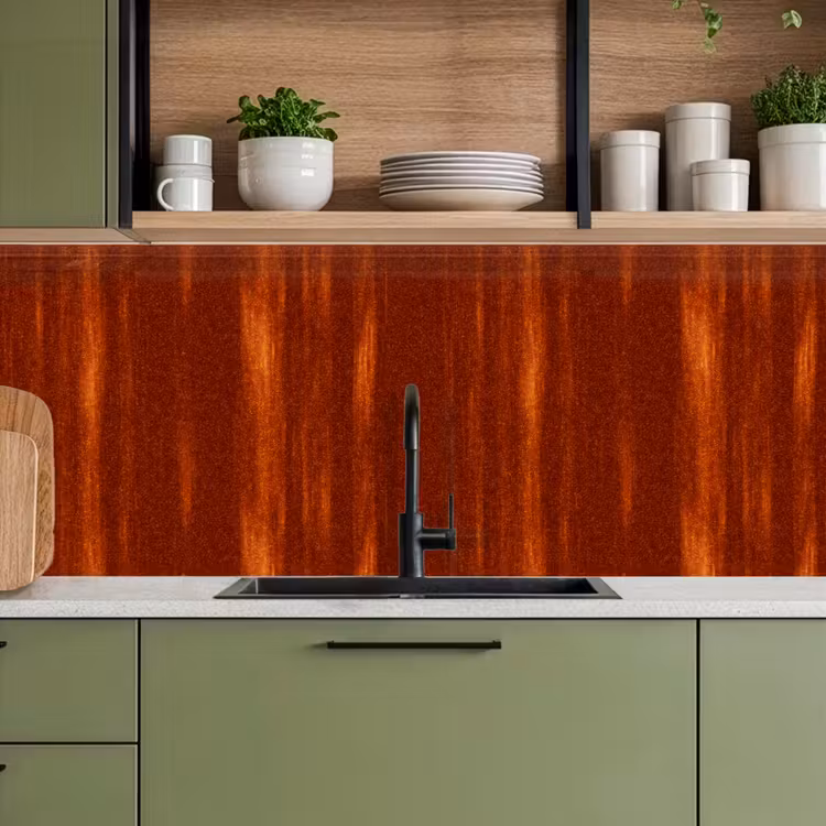 Schienale cucina - Arancione - Rosso - Ruggine - Metallo — 8