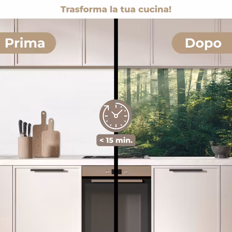 Schienale cucina - Foresta - Sentiero - Sole - Alberi - Verde - Natura — 2